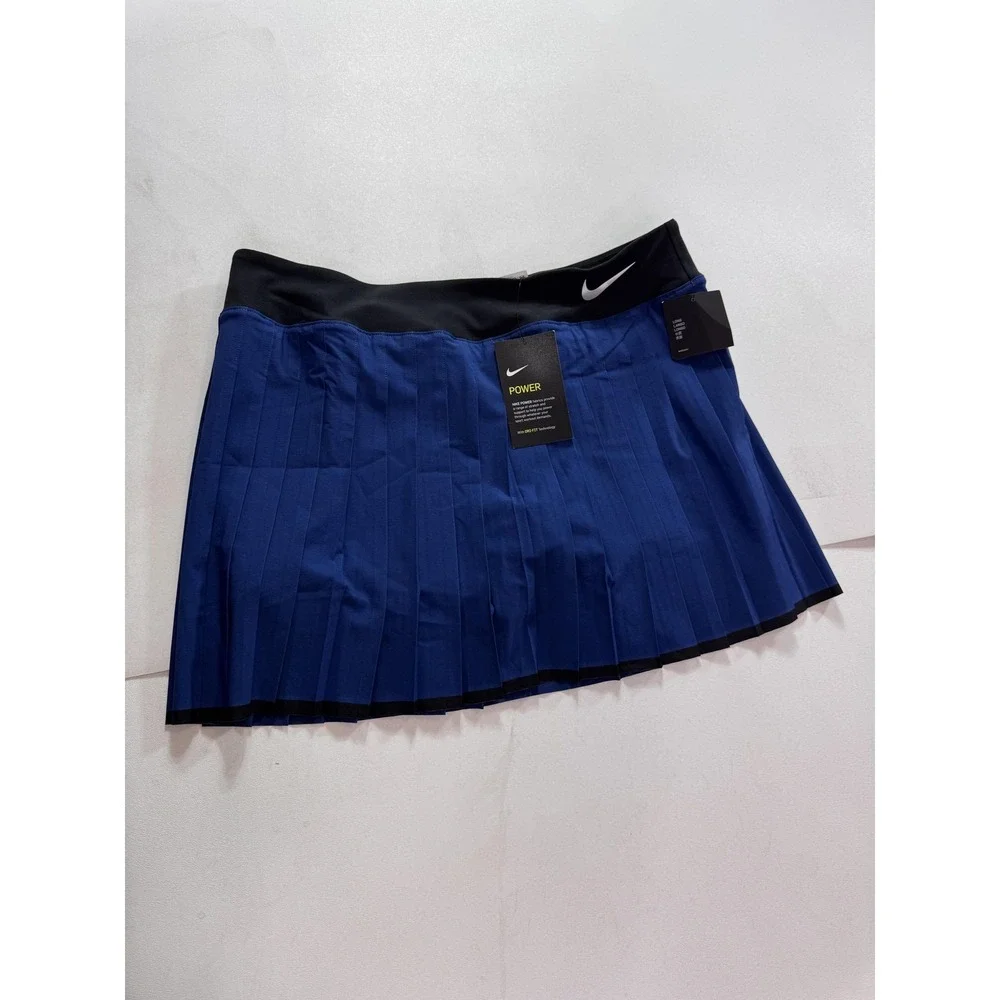 Nike Skort Womens Large Blue Dri-FIT Pleated Tennis Power Built In Shorts NWT